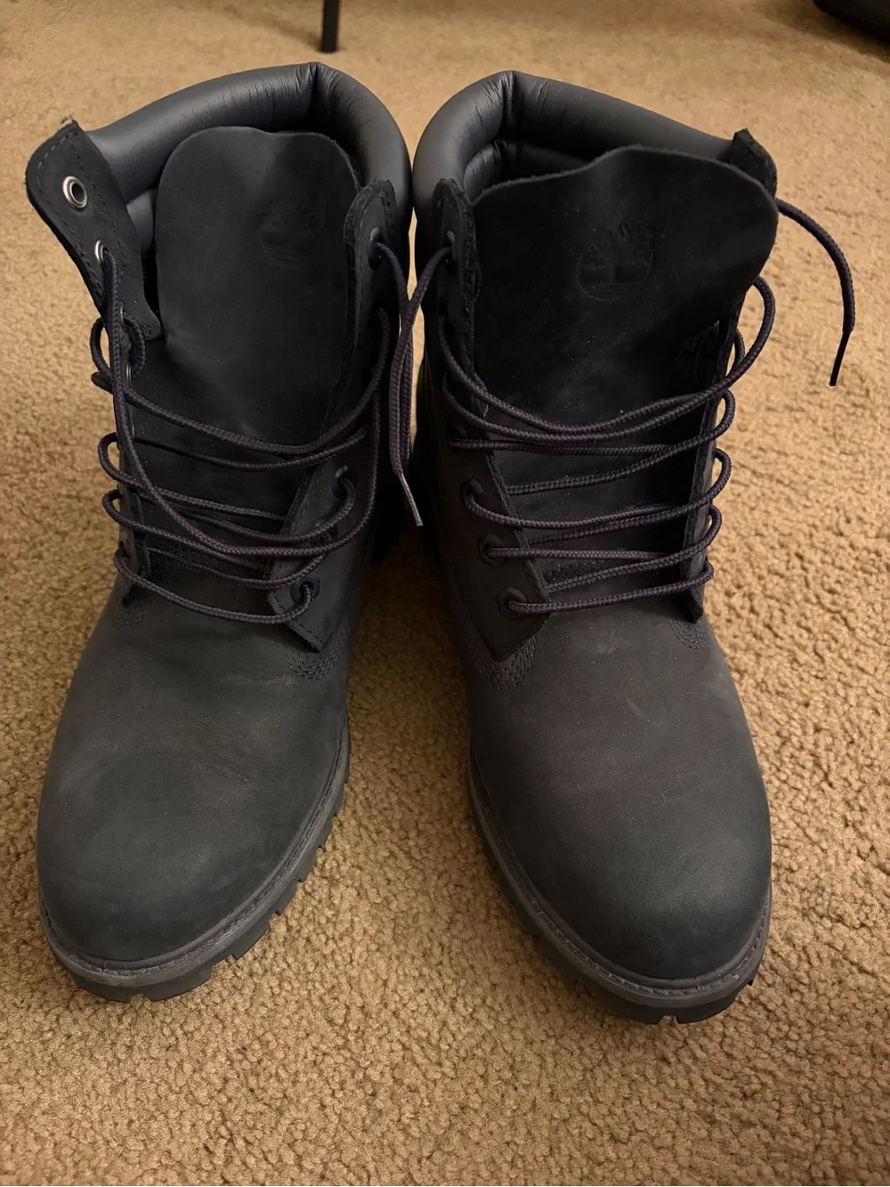 Timberland Black Lace-Up Leather Work Boots